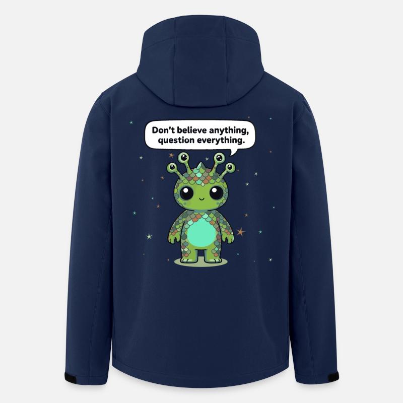 Curious Alien - Statement: Question everything - Men’s Recycled Softshell Jacket by Stanley/Stella - navy