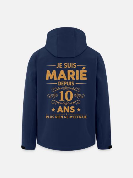 Seit 10 Jahren verheiratet, humorvolles Paar - Recycelte Männer Softshell-Jacke von Stanley/Stella - Navy