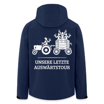 Unsere Letzte Auswärtstour, Trecker Bierfass JGA W - Recycelte Männer Softshell-Jacke von Stanley/Stella - Navy - Hinten - AI Model Male 185 light (185cm)