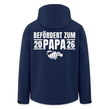 Vaterschaft Befördert zum Papa 2026 - Recycelte Männer Softshell-Jacke von Stanley/Stella - Navy - Hinten - AI Model Male 185 light (185cm)