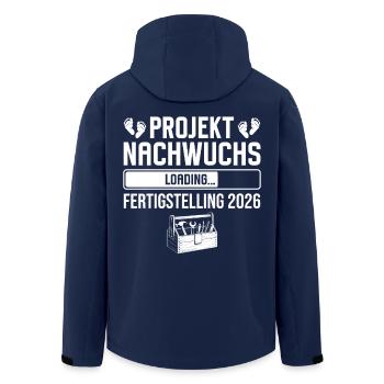 Projekt Nachwuchs 2026 Handwerker Papa - Recycelte Männer Softshell-Jacke von Stanley/Stella - Navy - Hinten - AI Model Male 185 light (185cm)