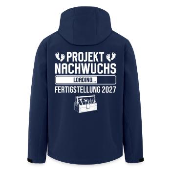 Projekt Nachwuchs 2027 Handwerker Papa - Recycelte Männer Softshell-Jacke von Stanley/Stella - Navy - Hinten - AI Model Male 185 light (185cm)