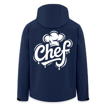 Küchenchef Logo Schriftzug - Recycelte Männer Softshell-Jacke von Stanley/Stella - Navy - Hinten - AI Model Male 185 light (185cm)