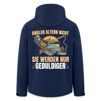 Angler Altern Nicht Fischerei - Recycelte Männer Softshell-Jacke von Stanley/Stella - Navy - Hinten - AI Model Male 185 light (185cm)