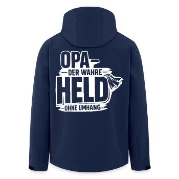 Opa Der Wahre Held Ohne Umhang - Recycelte Männer Softshell-Jacke von Stanley/Stella - Navy - Hinten - AI Model Male 185 light (185cm)