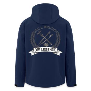 Grill Bruder Shirt – BBQ Geschenk für Bruder - Recycelte Männer Softshell-Jacke von Stanley/Stella - Navy - Hinten - AI Model Male 185 light (185cm)