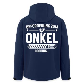 Werdender Onkel 2027 Schwangerschaft Ankündigen - Recycelte Männer Softshell-Jacke von Stanley/Stella - Navy - Hinten - AI Model Male 185 light (185cm)