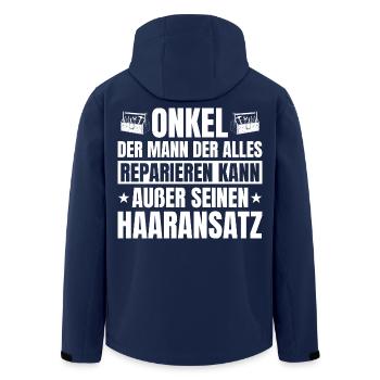 Onkel Handwerker Glatze Haaransatz Lustig - Recycelte Männer Softshell-Jacke von Stanley/Stella - Navy - Hinten - AI Model Male 185 light (185cm)