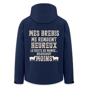 Meine Schafe machen mich glücklich Humorzüchter - Recycelte Männer Softshell-Jacke von Stanley/Stella - Navy - Hinten - AI Model Male 185 light (185cm)