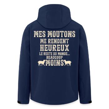 Meine Schafe machen mich glücklich Humorzüchter - Recycelte Männer Softshell-Jacke von Stanley/Stella - Navy - Hinten - AI Model Male 185 light (185cm)