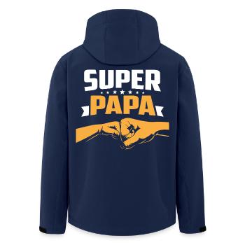 Super Papa Idea Cadeau Fête Des Fathers Anniversaire - Recycelte Männer Softshell-Jacke von Stanley/Stella - Navy - Hinten - AI Model Male 185 light (185cm)