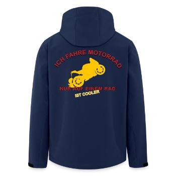 Wheelie motorcycle design for real enthusiasts - Men’s Recycled Softshell Jacket by Stanley/Stella - navy - Back - AI Model Male 185 light (185cm)
