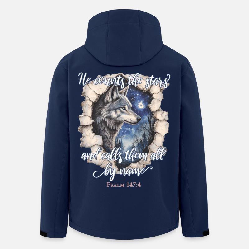 Citation chrétienne de Wolf - Veste softshell homme en polyester recyclé Stanley/Stella - marine