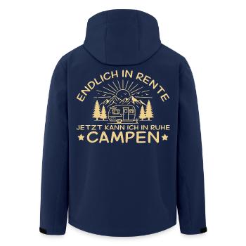 Rentner Camping Wohnwagen Ruhestand - Recycelte Männer Softshell-Jacke von Stanley/Stella - Navy - Hinten - AI Model Male 185 light (185cm)