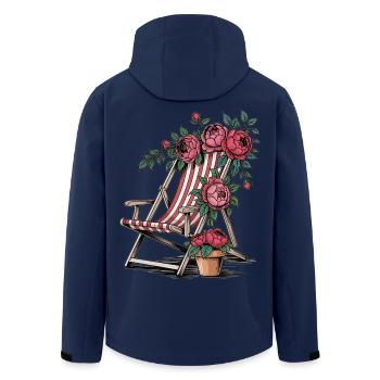 Vintage Liegestuhl Shirt – Sommer & Blumen - Recycelte Männer Softshell-Jacke von Stanley/Stella - Navy - Hinten - AI Model Male 185 light (185cm)