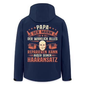 Handwerker Papa mit Glatze Humor Vatertag - Recycelte Männer Softshell-Jacke von Stanley/Stella - Navy - Hinten - AI Model Male 185 light (185cm)