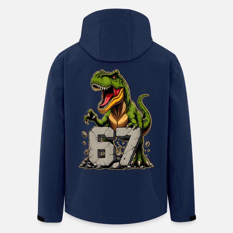 T-Rex Dinosaur Funny Six Seven Meme - Recycelte Männer Softshell-Jacke von Stanley/Stella - Navy