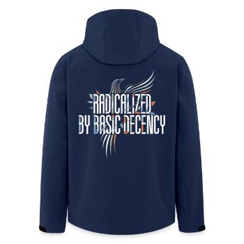 Radicalized by Basic Decency Shirt for Activists - Recycelte Männer Softshell-Jacke von Stanley/Stella - Navy - Hinten - AI Model Male 185 light (185cm)