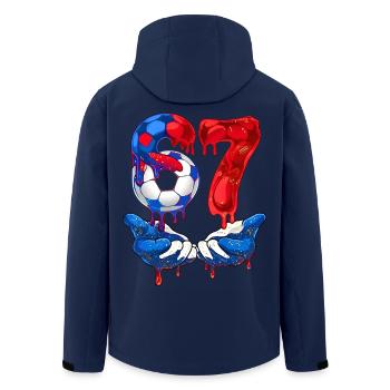 67 Fußball-Meme, 67 T-Shirt, Fußball 67 Fußball - Recycelte Männer Softshell-Jacke von Stanley/Stella - Navy - Hinten - AI Model Male 185 light (185cm)