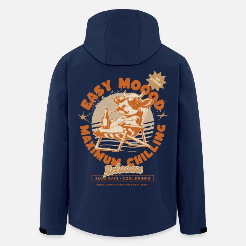 Relaxende Kuh im Chillmodus - Recycelte Männer Softshell-Jacke von Stanley/Stella - Navy