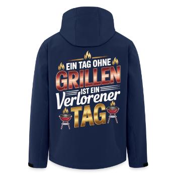 Ein Tag Ohne Grillen Ist Ein Verlorener Tag - Recycelte Männer Softshell-Jacke von Stanley/Stella - Navy - Hinten - AI Model Male 185 light (185cm)