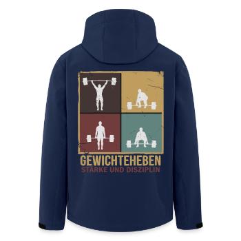 Gewichtheben Stärke und Disziplin - Recycelte Männer Softshell-Jacke von Stanley/Stella - Navy - Hinten - AI Model Male 185 light (185cm)