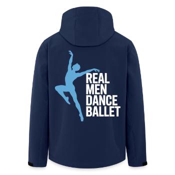 Real Men Dance Ballet T-Shirt – Ballett Tänzer - Recycelte Männer Softshell-Jacke von Stanley/Stella - Navy - Hinten - AI Model Male 185 light (185cm)
