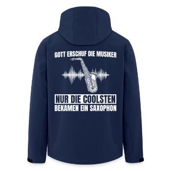 Saxophonist Coole Musiker spielen Saxophon - Recycelte Männer Softshell-Jacke von Stanley/Stella - Navy - Hinten - AI Model Male 185 light (185cm)
