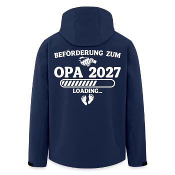 Beförderung zum Opa 2027 – Schwangerschaft - Recycelte Männer Softshell-Jacke von Stanley/Stella - Navy - Hinten - AI Model Male 185 light (185cm)