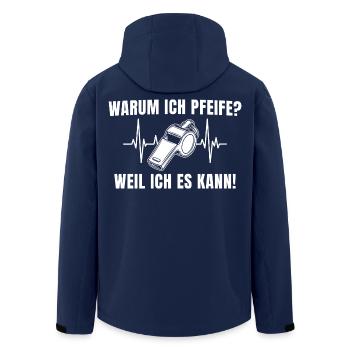 Schiedsrichter Pfeife – Weil ich es kann! - Recycelte Männer Softshell-Jacke von Stanley/Stella - Navy - Hinten - AI Model Male 185 light (185cm)
