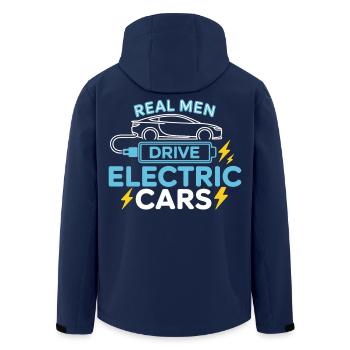 Elektroauto T-Shirt Männer Geschenk - Recycelte Männer Softshell-Jacke von Stanley/Stella - Navy - Hinten - AI Model Male 185 light (185cm)