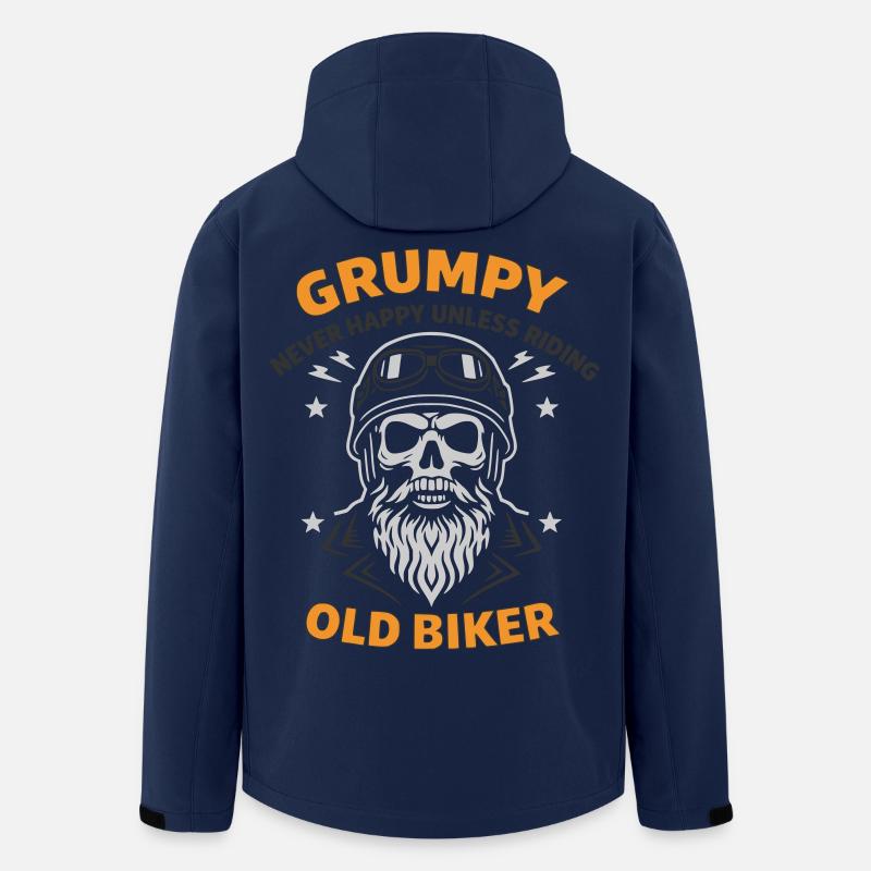 Grumpy Old Biker Skull - Veste softshell homme en polyester recyclé Stanley/Stella - marine