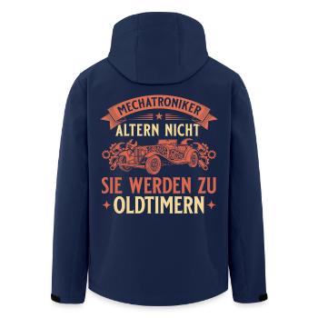 Mechatroniker Altern Nicht - Oldtimer Geschenk - Recycelte Männer Softshell-Jacke von Stanley/Stella - Navy - Hinten - AI Model Male 185 light (185cm)