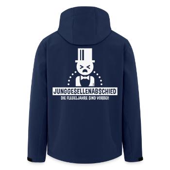 Junggesellenabschied – Flegeljahre Vorbei! (W) - Recycelte Männer Softshell-Jacke von Stanley/Stella - Navy - Hinten - AI Model Male 185 light (185cm)