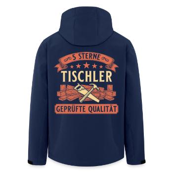 5 Sterne Tischler - Geprüfte Qualität Handwerk - Recycelte Männer Softshell-Jacke von Stanley/Stella - Navy - Hinten - AI Model Male 185 light (185cm)