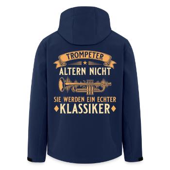 Trompeter altern nicht - Echter Klassiker Musiker - Recycelte Männer Softshell-Jacke von Stanley/Stella - Navy - Hinten - AI Model Male 185 light (185cm)