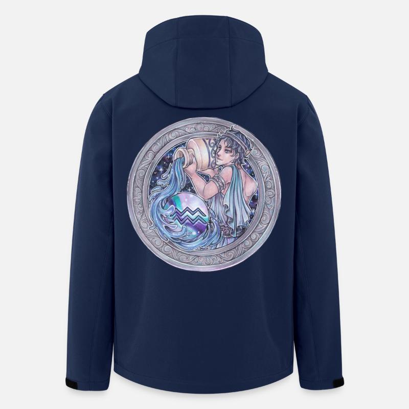 Zodiac Sign Sternzeichen Wassermann Aquarius  - Recycelte Männer Softshell-Jacke von Stanley/Stella - Navy