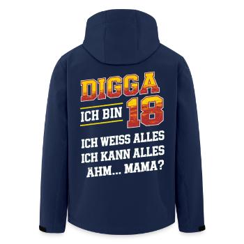 Digga ich bin 18 - Recycelte Männer Softshell-Jacke von Stanley/Stella - Navy - Hinten - AI Model Male 185 light (185cm)