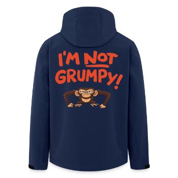 I ́m not grumpy - Men’s Recycled Softshell Jacket by Stanley/Stella - navy - Back - AI Model Male 185 light (185cm)
