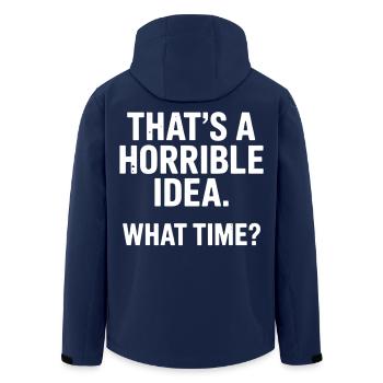 Das ist eine schreckliche Vorstellung, wie spät, lustig und sarkastisch - Recycelte Männer Softshell-Jacke von Stanley/Stella - Navy - Hinten - AI Model Male 185 light (185cm)