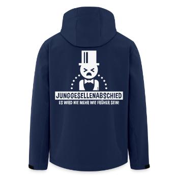 Junggesellenabschied – Nie Mehr Wie Früher! (W) - Recycelte Männer Softshell-Jacke von Stanley/Stella - Navy - Hinten - AI Model Male 185 light (185cm)
