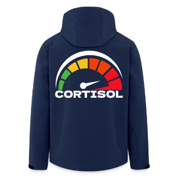 Lustiges, niedriges Cortisol, urkomisches, stressfreies Cortisol - Recycelte Männer Softshell-Jacke von Stanley/Stella - Navy - Hinten - AI Model Male 185 light (185cm)