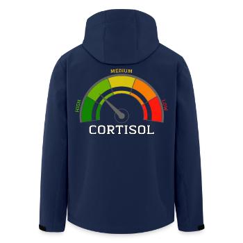 Lustiges, niedriges Cortisol, urkomisches, stressfreies Cortisol - Recycelte Männer Softshell-Jacke von Stanley/Stella - Navy - Hinten - AI Model Male 185 light (185cm)