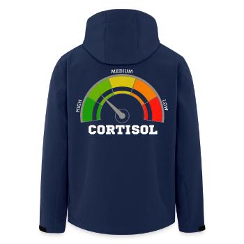 Lustiges, niedriges Cortisol, urkomisches, stressfreies Cortisol - Recycelte Männer Softshell-Jacke von Stanley/Stella - Navy - Hinten - AI Model Male 185 light (185cm)