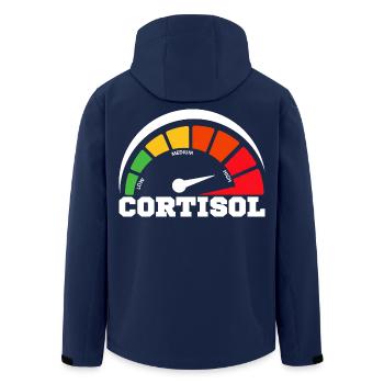 Lustiges, niedriges Cortisol, urkomisches, stressfreies Cortisol - Recycelte Männer Softshell-Jacke von Stanley/Stella - Navy - Hinten - AI Model Male 185 light (185cm)