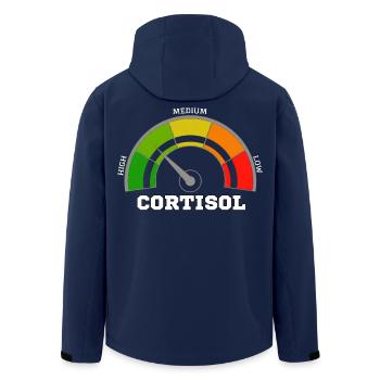Lustiges, niedriges Cortisol, urkomisches, stressfreies Cortisol - Recycelte Männer Softshell-Jacke von Stanley/Stella - Navy - Hinten - AI Model Male 185 light (185cm)