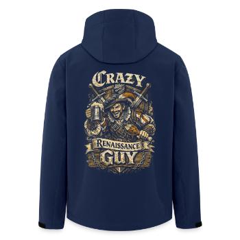 Mittelalterfest Crazy Renaissance Guy - Recycelte Männer Softshell-Jacke von Stanley/Stella - Navy - Hinten - AI Model Male 185 light (185cm)