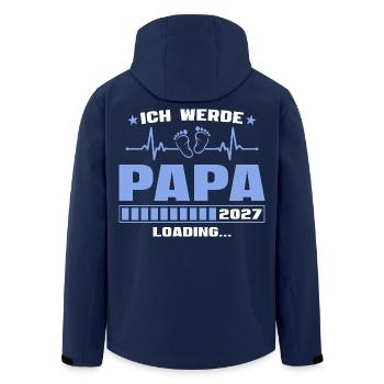 Ich werde Papa 2027 – Werdender Vater - Recycelte Männer Softshell-Jacke von Stanley/Stella - Navy - Hinten - AI Model Male 185 light (185cm)