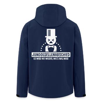 Junggesellenabschied – Nie Wieder Wie’s War! (W) - Recycelte Männer Softshell-Jacke von Stanley/Stella - Navy - Hinten - AI Model Male 185 light (185cm)