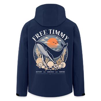 Buckelwal Timmy Hope Statement Merch - Recycelte Männer Softshell-Jacke von Stanley/Stella - Navy - Hinten - AI Model Male 185 light (185cm)